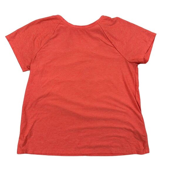 Lands’ End Girls Sz L 14 Orange Twist Open Back Activewear T-Shirt Short Sleeve - Picture 1 of 7